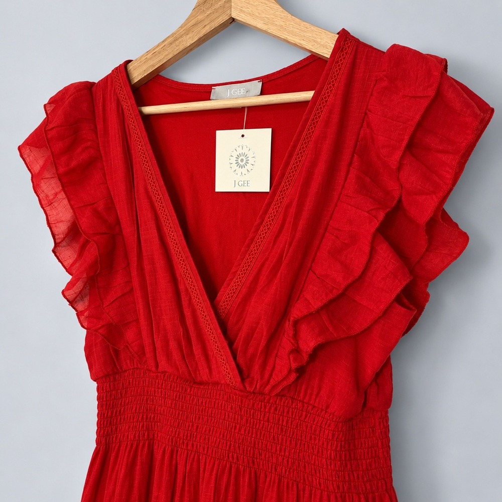 Anthropologie J Gee Small Maxi Dress Cottagecore Romantic Coquette Feminine Boho - Picture 3 of 7